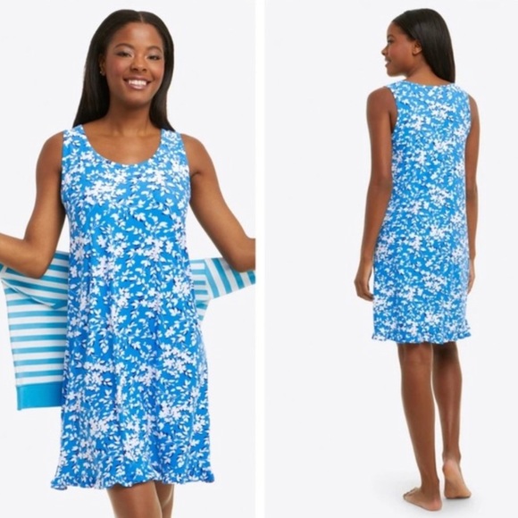 Draper James Blue & White Floral Sleeveless Stretch Dress Small Medium NEW NWT. - Picture 2 of 11